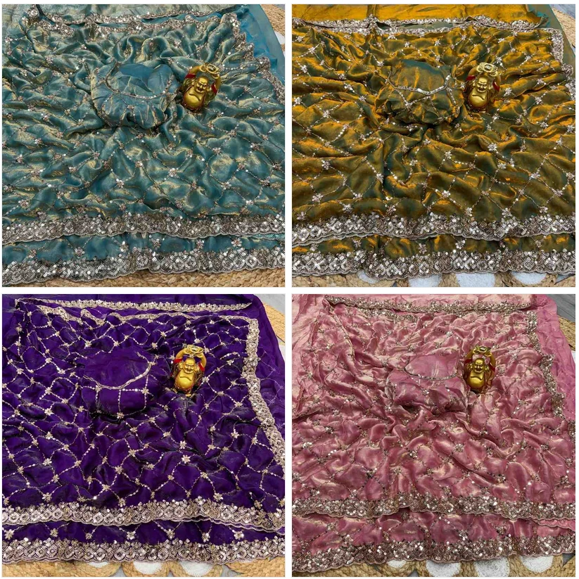 Ds 787 Pure Space Silk Handworked Party Wear Designer Saree Collection