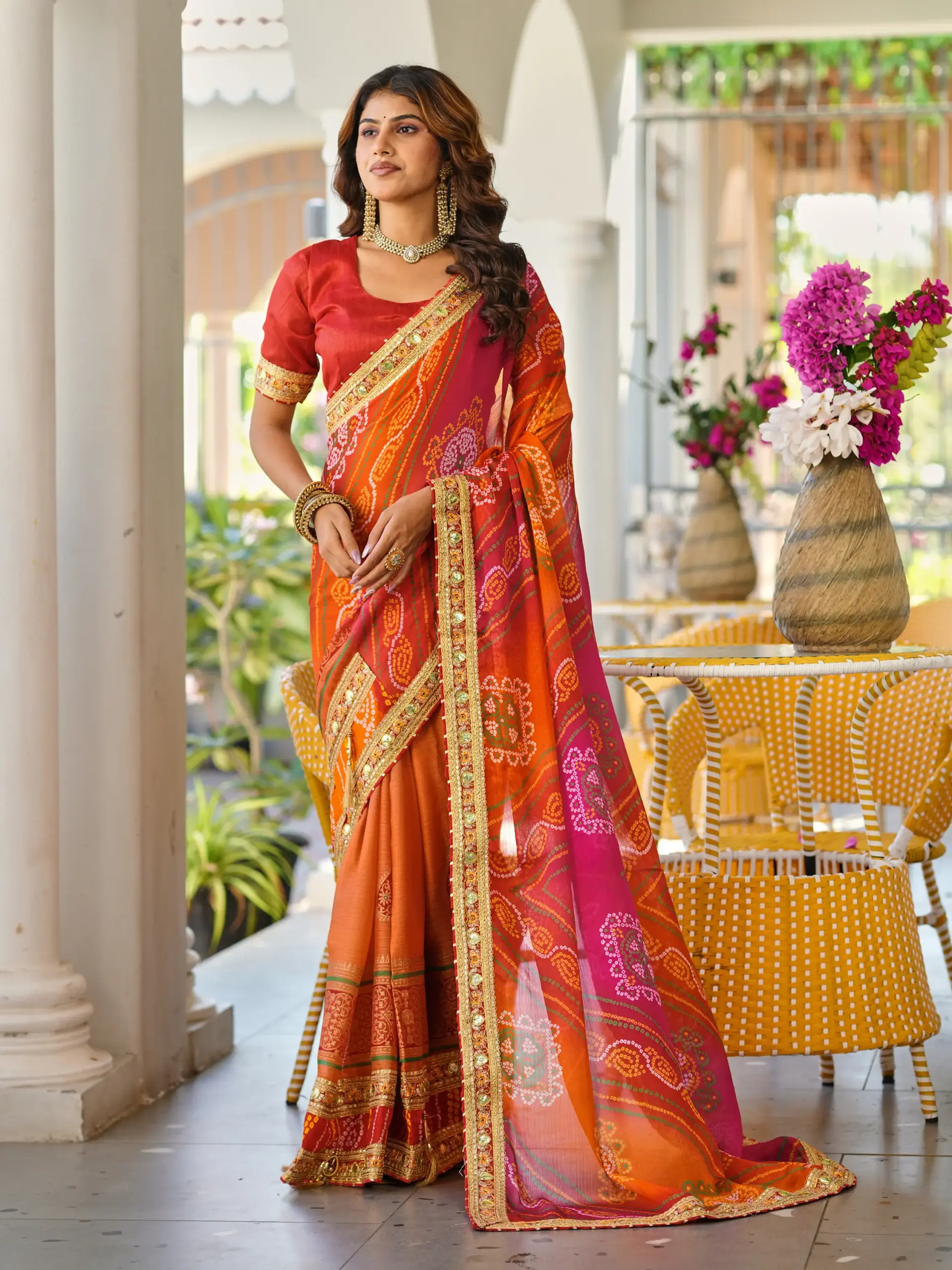 Jalnidhi Swarna Moss Chiffon with Work Saree Collection