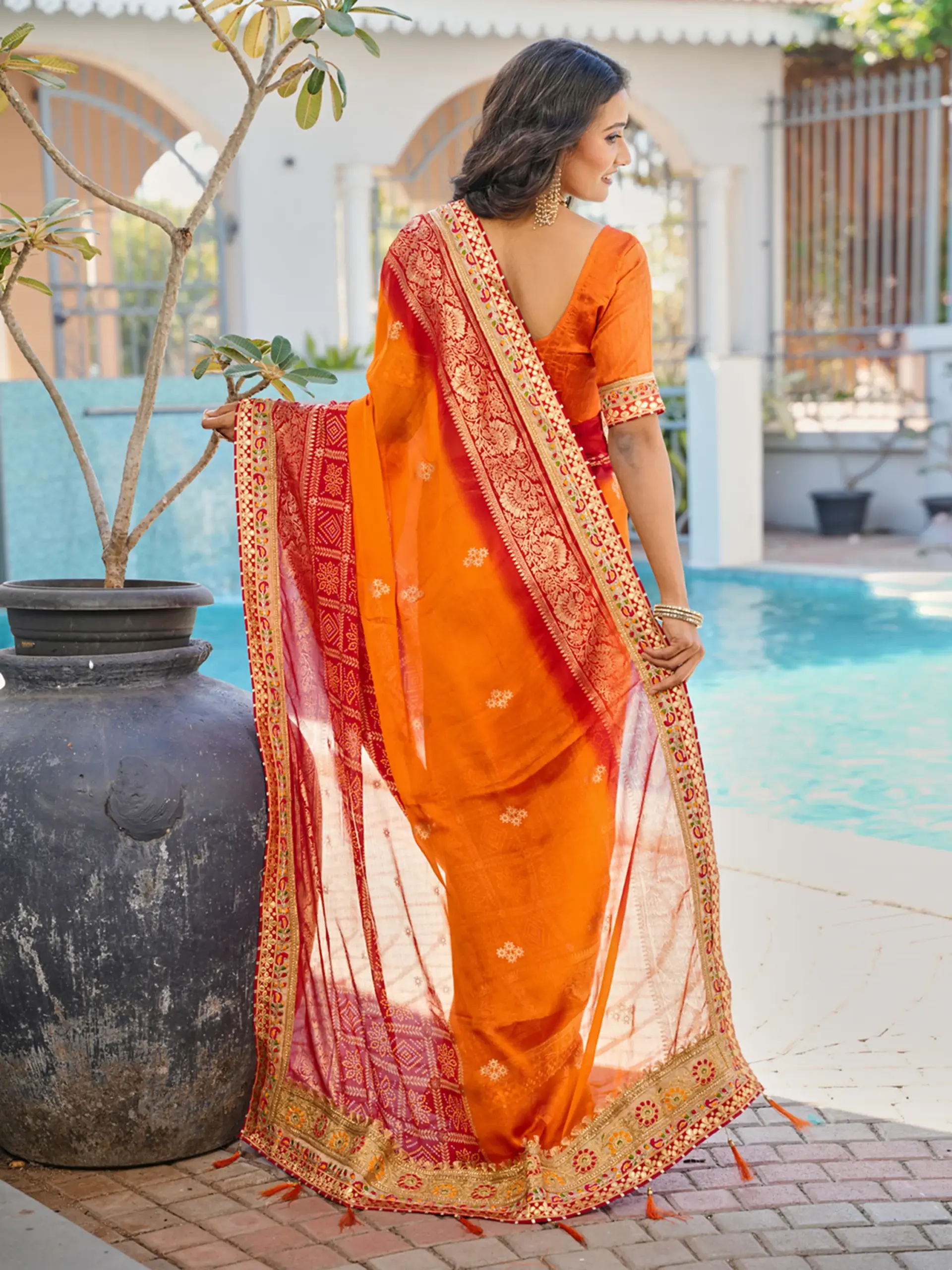 Jalnidhi Swarna Moss Chiffon with Work Saree Collection