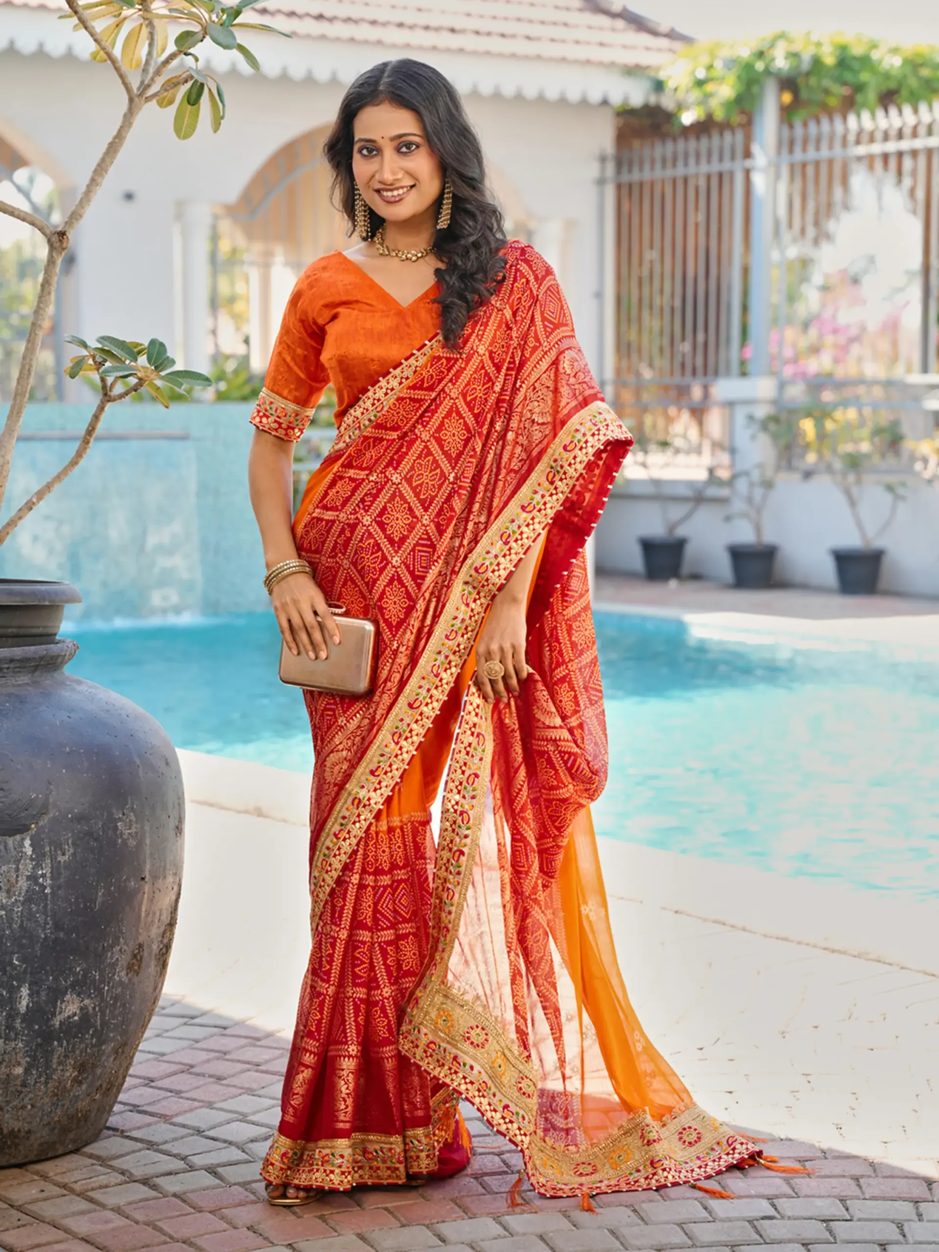 Jalnidhi Swarna Moss Chiffon with Work Saree Collection