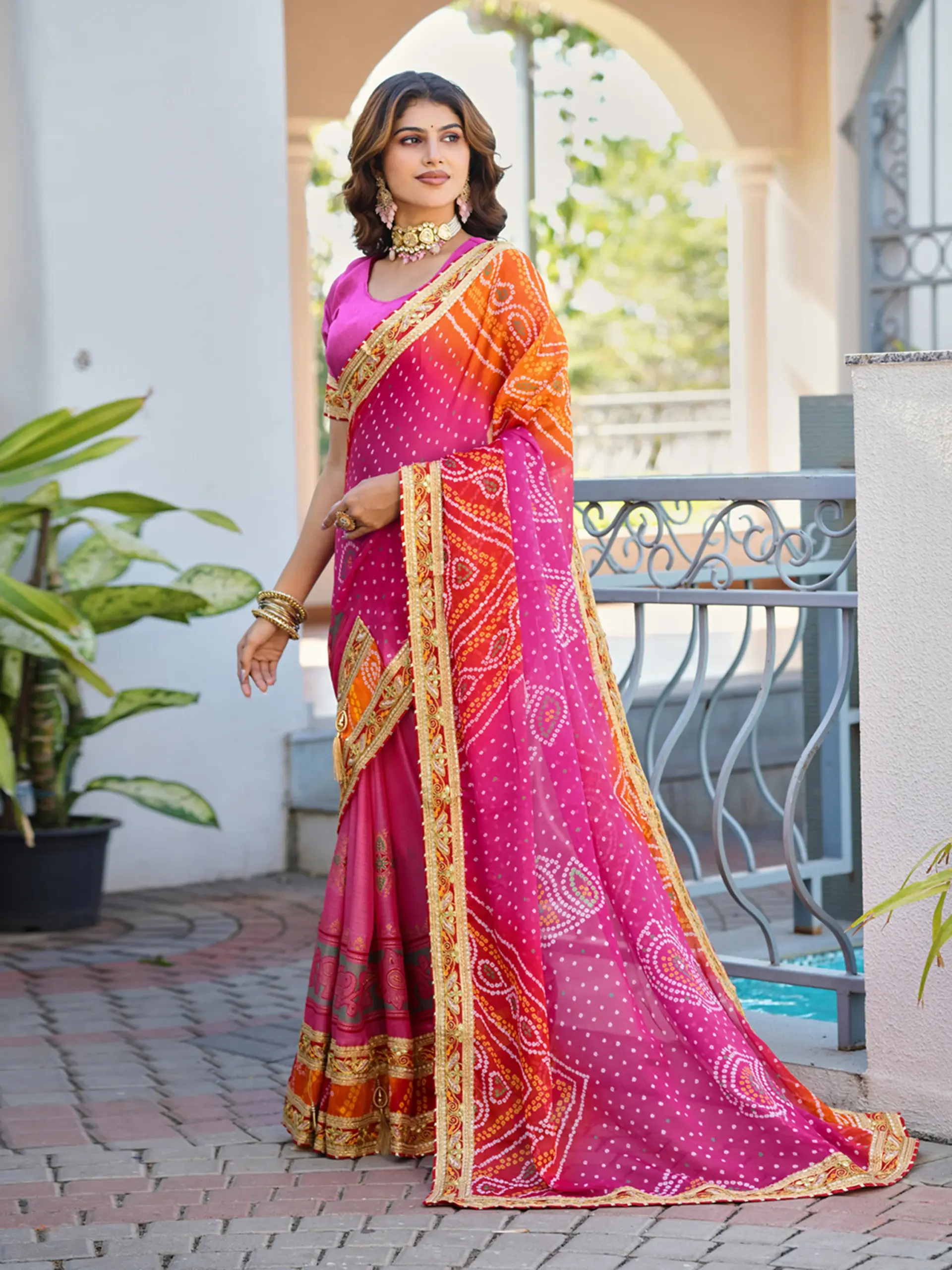 Jalnidhi Swarna Moss Chiffon with Work Saree Collection