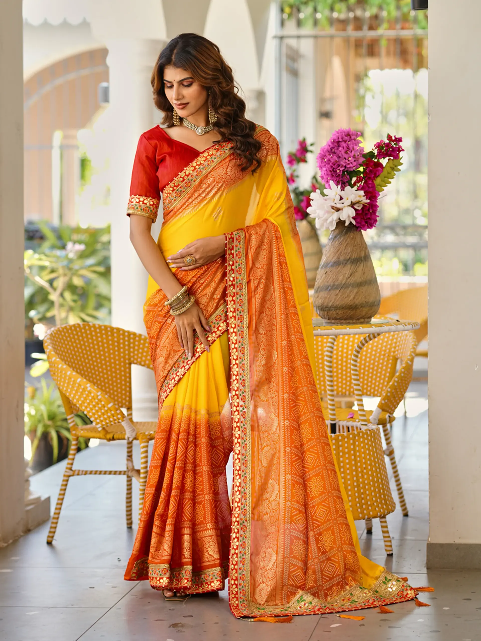 Jalnidhi Swarna Moss Chiffon with Work Saree Collection