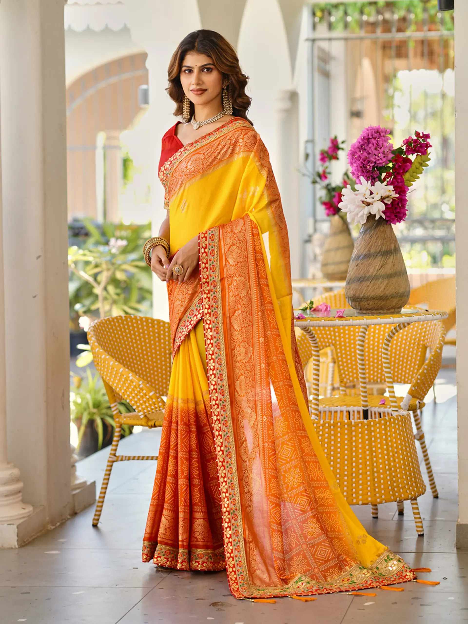 Jalnidhi Swarna Moss Chiffon with Work Saree Collection