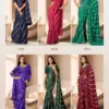 Kashvi Amrita Dull Moss Foil Printed Saree Collection