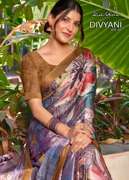 Kashvi Divyani Vol 7 Satin Casual Wear Saree Collection