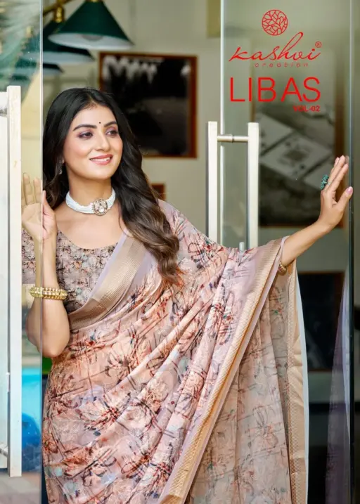 Kashvi Libas Vol 2 Dull Moss Digital Printed Casual Wear Saree Collection