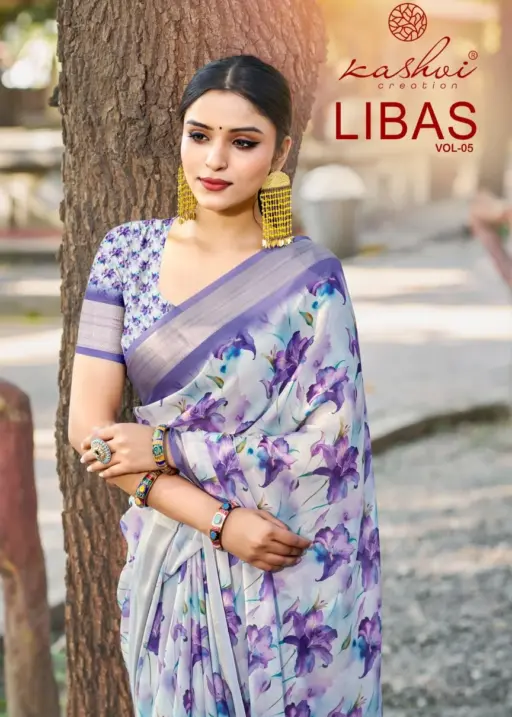 Kashvi Libas Vol 5 Dull Moss Digital Printed Casual Wear Saree Collection