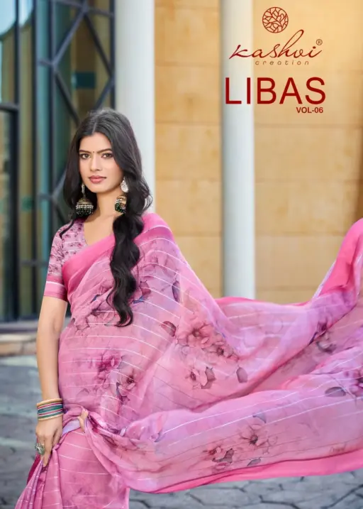 Kashvi Libas Vol 6 Dull Moss Digital Printed Casual Wear Saree Collection