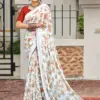Kashvi White Queen Georgette Casual Wear Saree Collection
