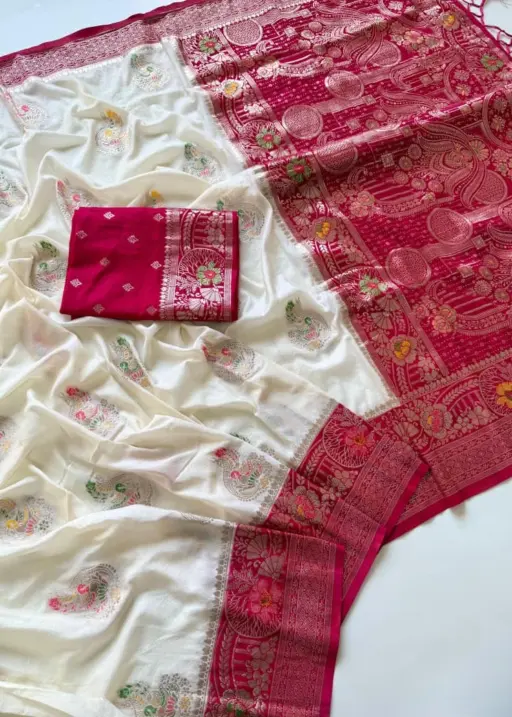 Kc 201 Khadi Crepe Georgette Zari Work Saree Collection