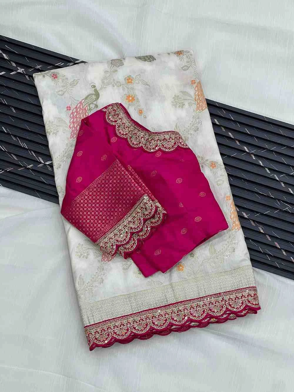 Kc 206 Pure Dola Silk Embroidered Saree Collection