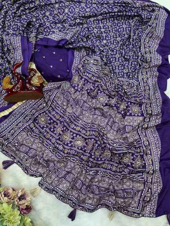 Kc 2082 Soft Crepe Silk Ajrakh Printed Saree Collection