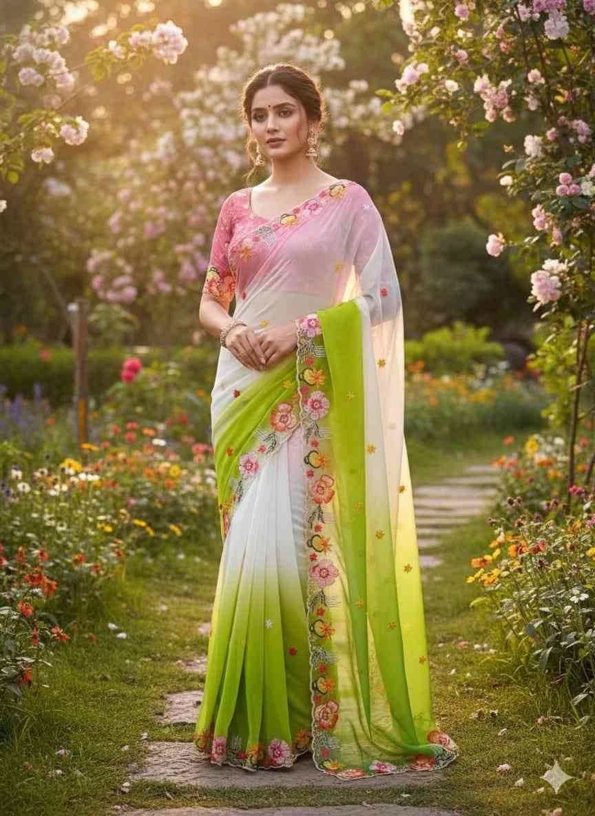 Kc 39 Georgette Sequence Party Wear Saree Collection
