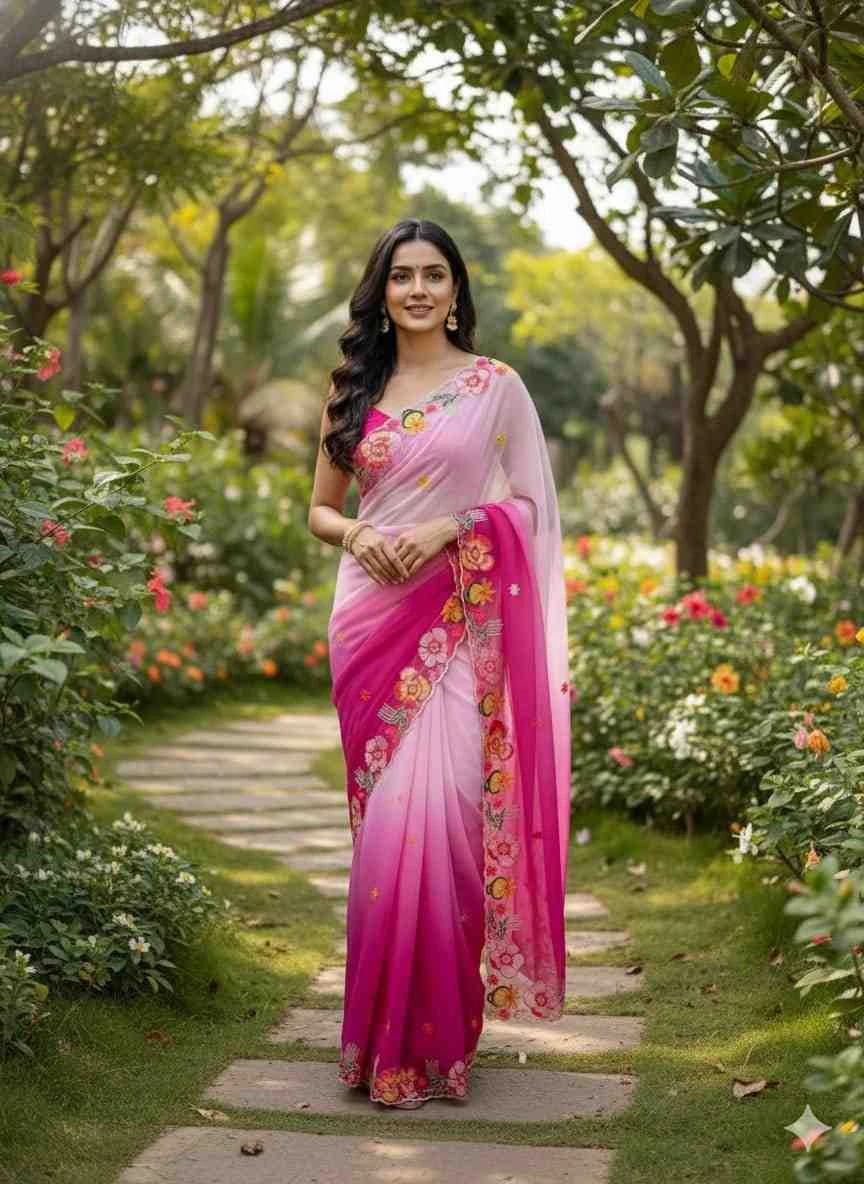 Kc 39 Georgette Sequence Party Wear Saree Collection