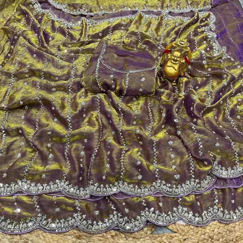 Kc 75 Space Silk Sequence Handworked Designer Saree Collection