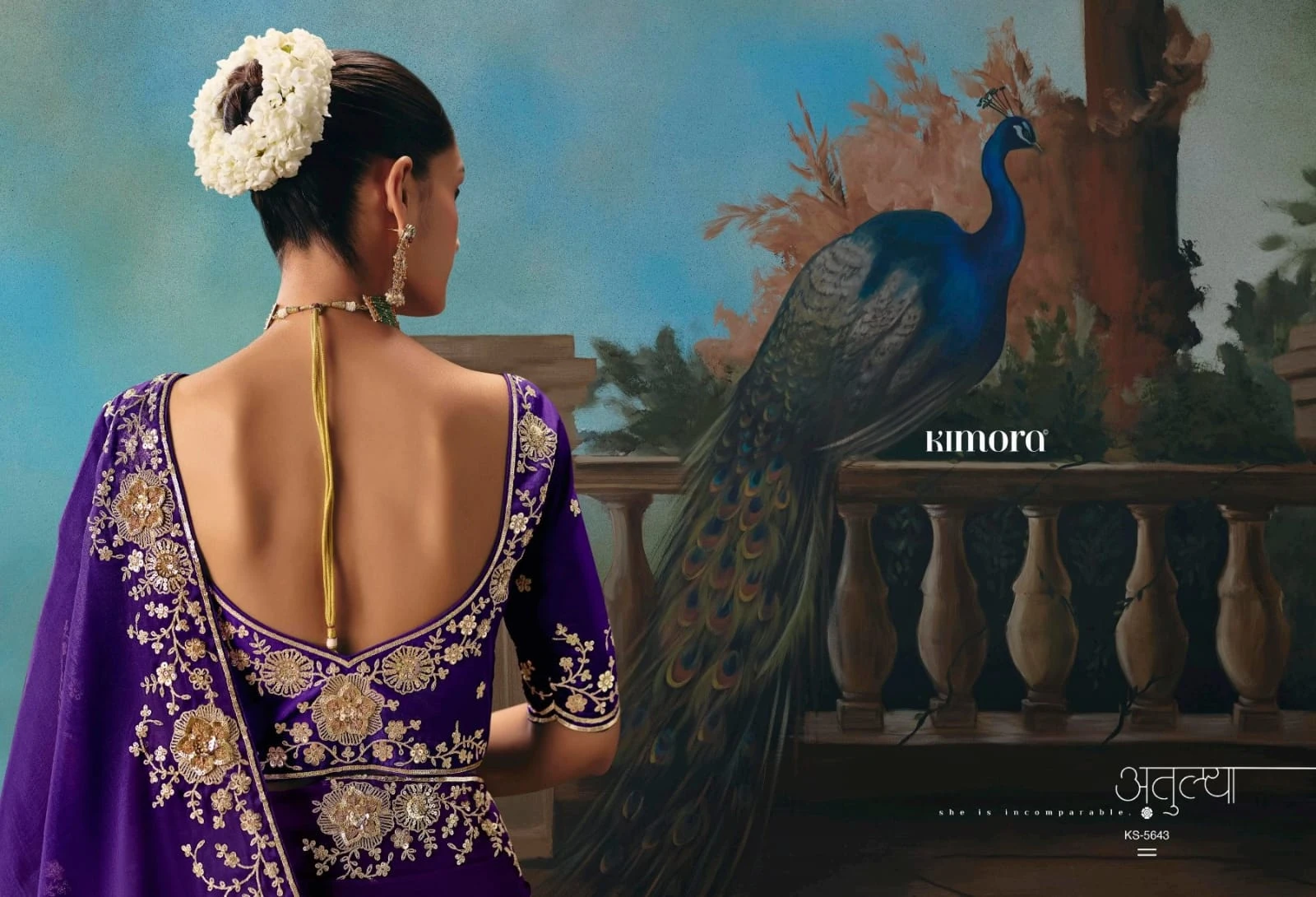 Kimora Kajal Fancy Thread Embroidered Work Designer Saree Collection