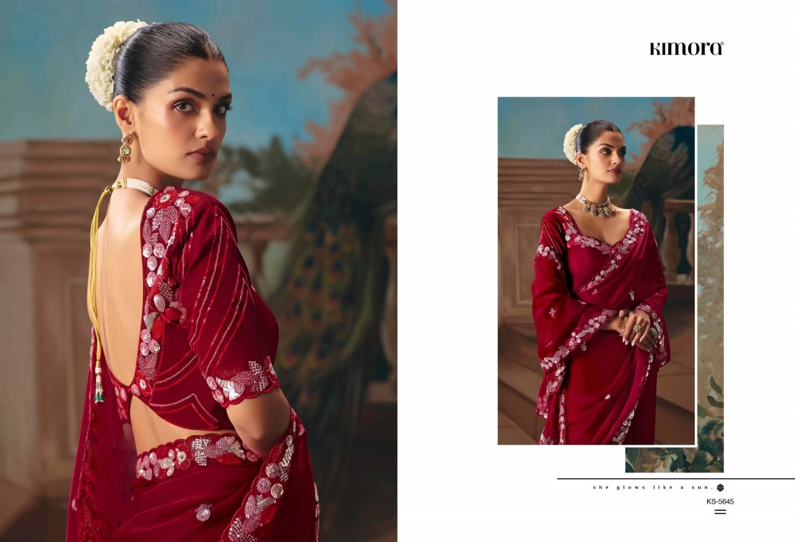 Kimora Kajal Fancy Thread Embroidered Work Designer Saree Collection