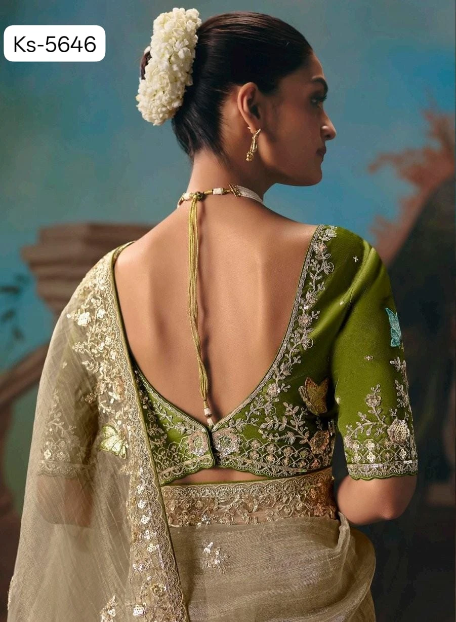 Kimora Kajal Fancy Thread Embroidered Work Designer Saree Collection