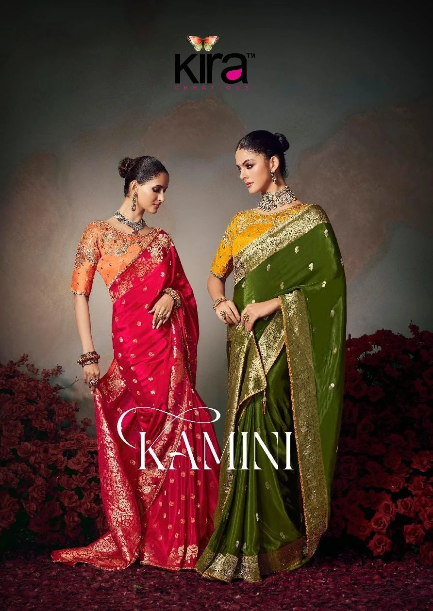 Kira Kamini 8201 to 8206 Chiniya Silk Wedding Wear Saree Collection