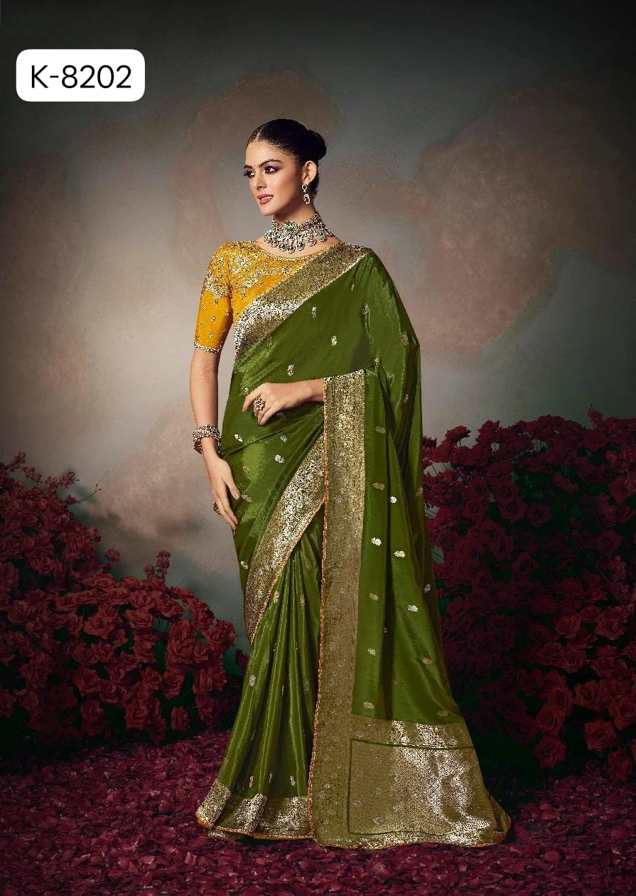 Kira Kamini 8201 to 8206 Chiniya Silk Wedding Wear Saree Collection