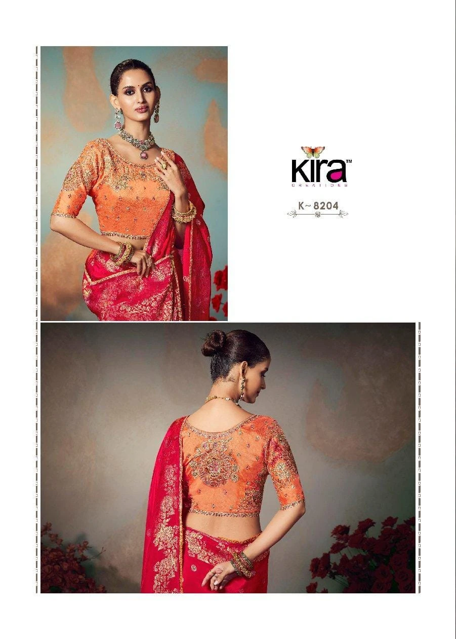 Kira Kamini 8201 to 8206 Chiniya Silk Wedding Wear Saree Collection