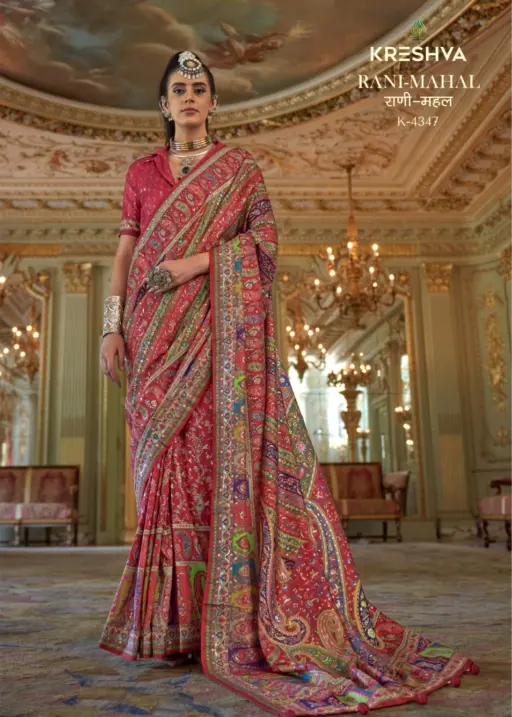 Kreshva Rani Mahal Silk Printed Glory Finish Saree Collection