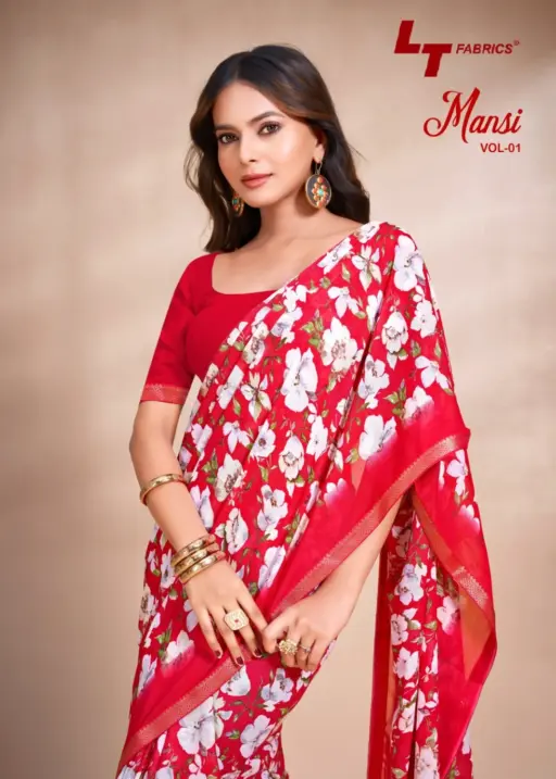 Lt Mansi Vol 1 Micro Renial Casual Wear Saree Collection