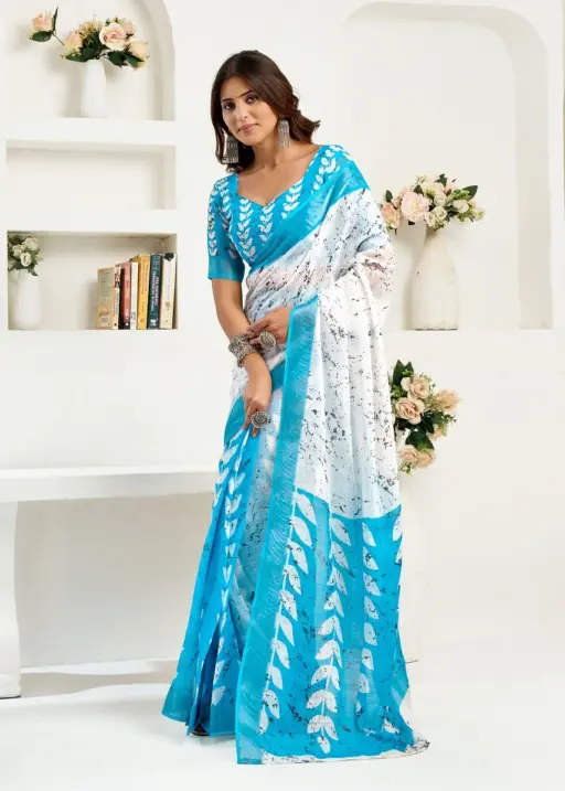 Meera 324 Linen Printed Party Wear Beautiful Saree Collection