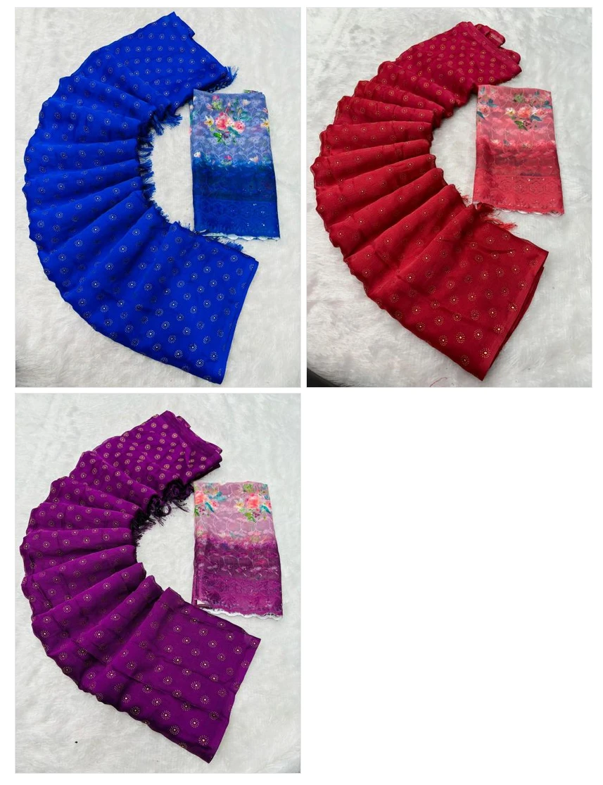 Moss 6237 Modal Crepe Embroidery Saree Collection