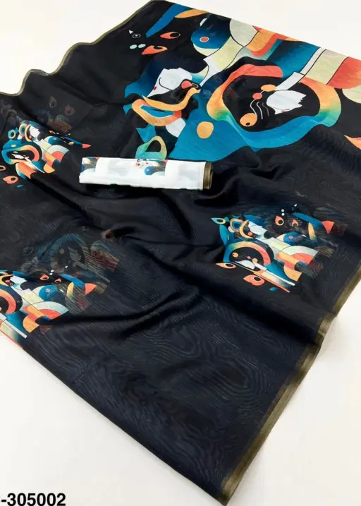 Rajyog 305001 to 6 Tussar Chanderi Kalamkari Printed Fancy Saree Colletion