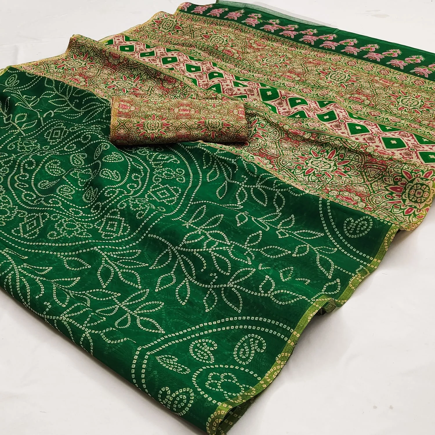 Rajyog Chanderi C 1 to C 12 Linen with Ajarakh Kalamkari Printed Saree