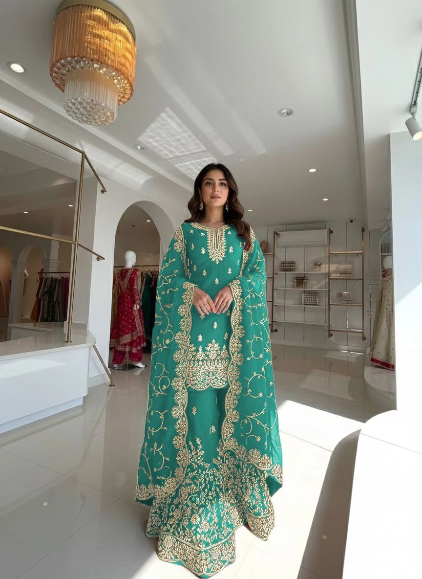 Rama Export Code-1141-B Pure Gmy Silk Wholesale Readymade Pakistani Suit Collection