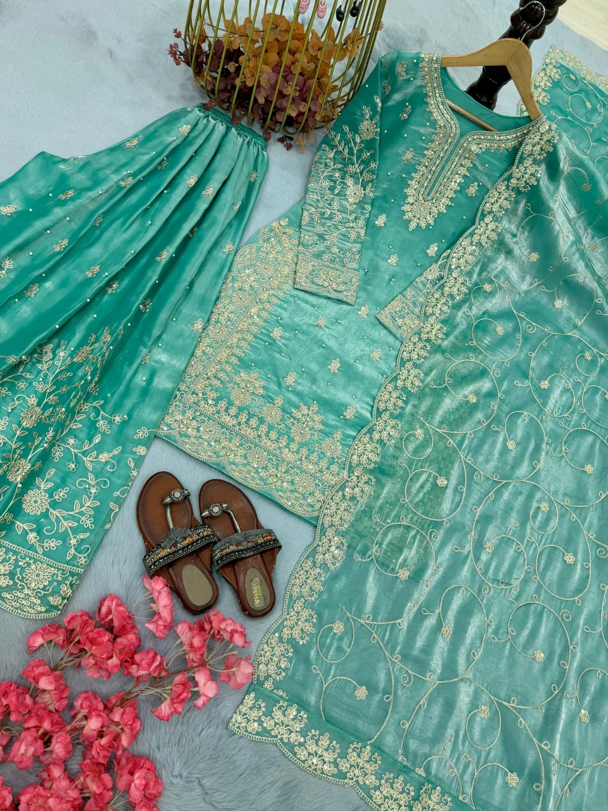 Rama Export Code-1141-B Pure Gmy Silk Wholesale Readymade Pakistani Suit Collection