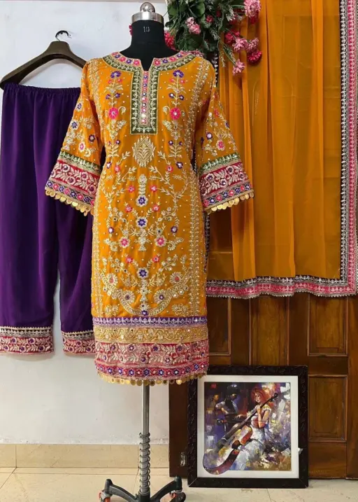 Rama Export Code-1197-A Heavy Georgette Wholesale Readymade Pakistani Suit Collection