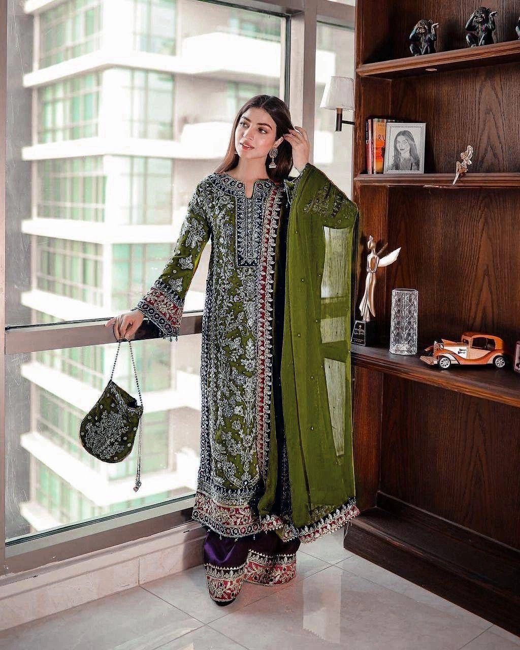 Rama Export Code-1197-C Heavy Georgette Wholesale Readymade Pakistani Suit Collection