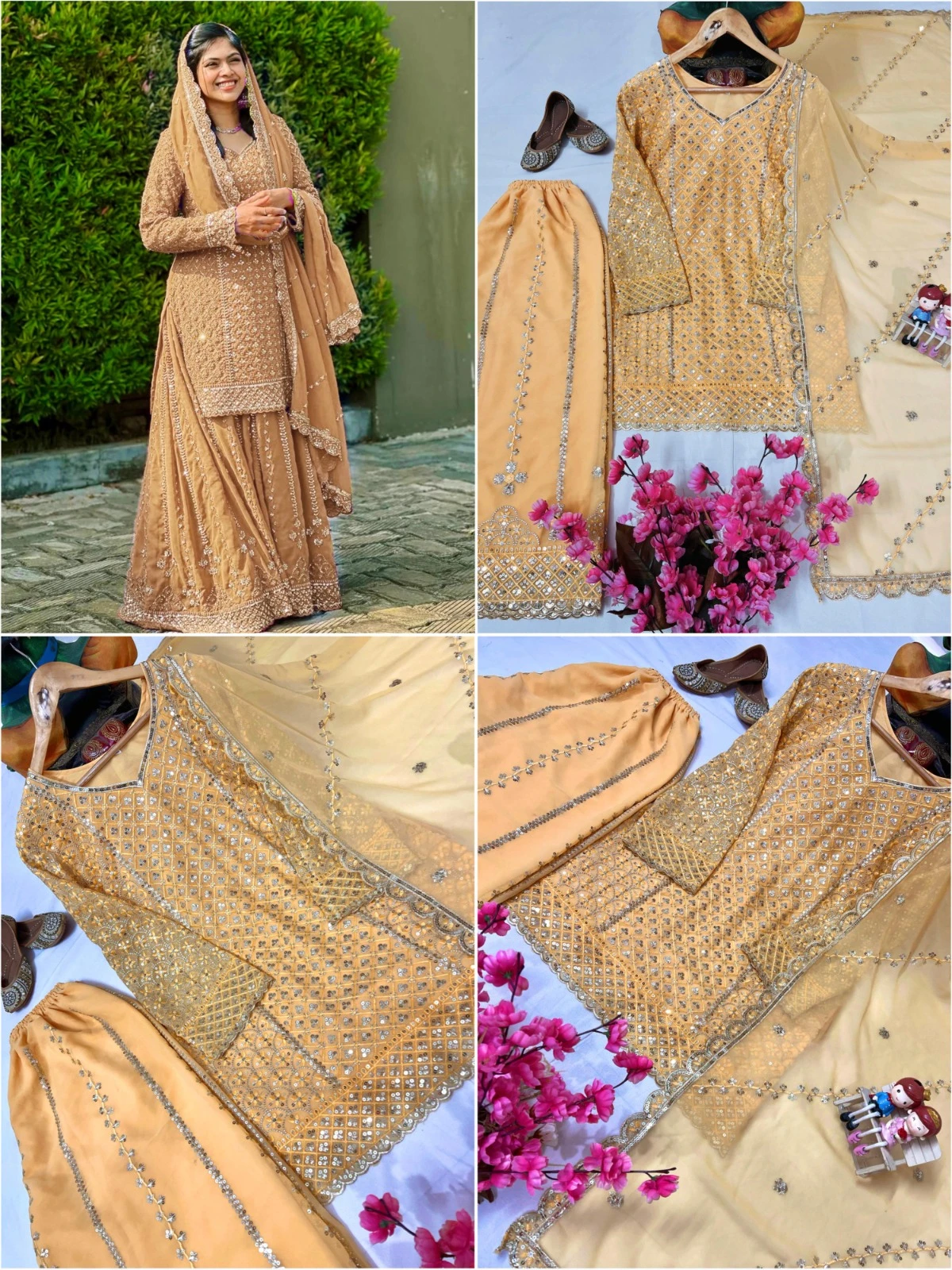 Rama Export Code- 1361-A Heavy Georgette Wholesale Readymade Pakistani Suit Collection