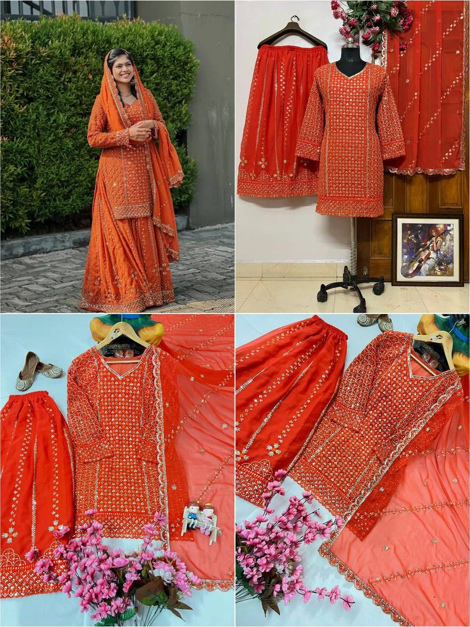 Rama Export Code- 1361-E Heavy Georgette Wholesale Readymade Pakistani Suit Collection