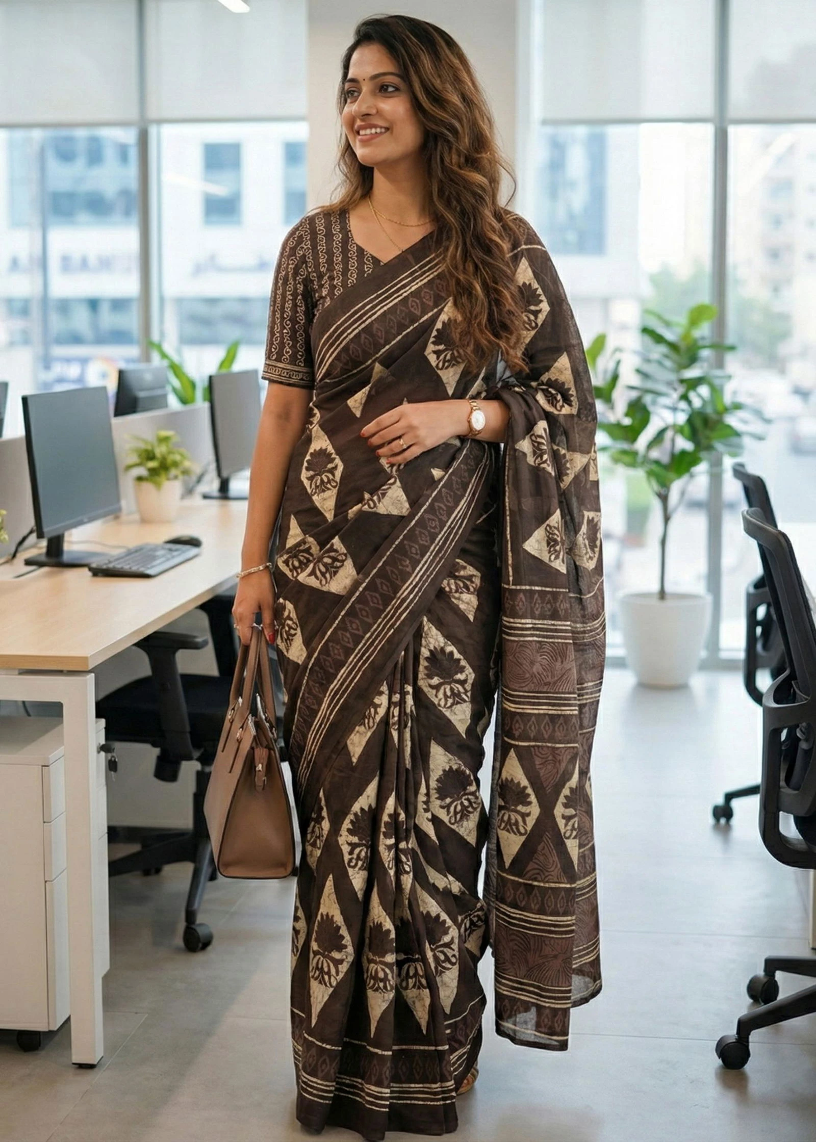 Scdf Office Time C Fancy Cotton Printed Saree Collection