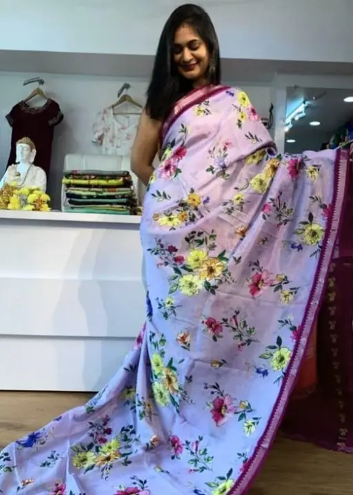 Scmg Mangala Linen Printed Manglagiri Saree Collection