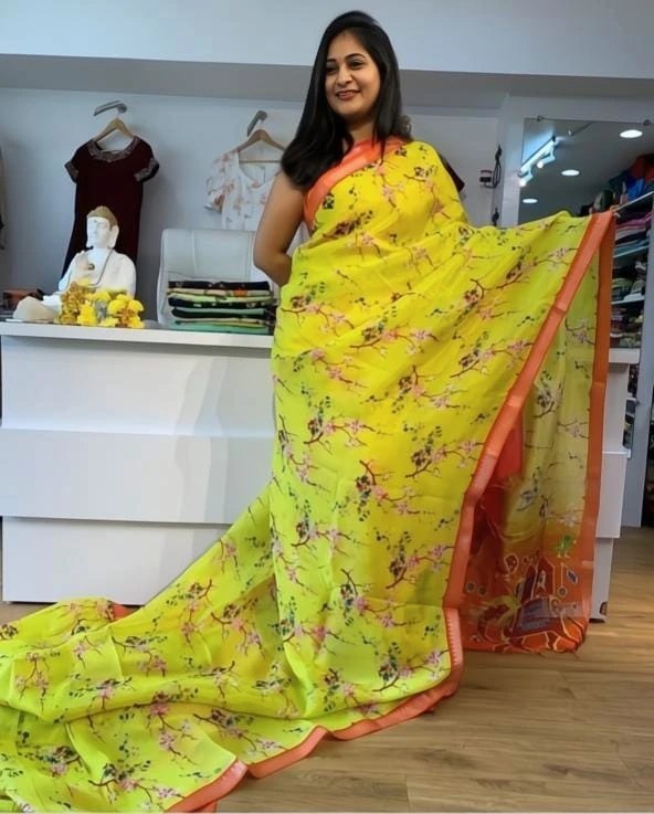 Scmg Mangala Linen Printed Manglagiri Saree Collection