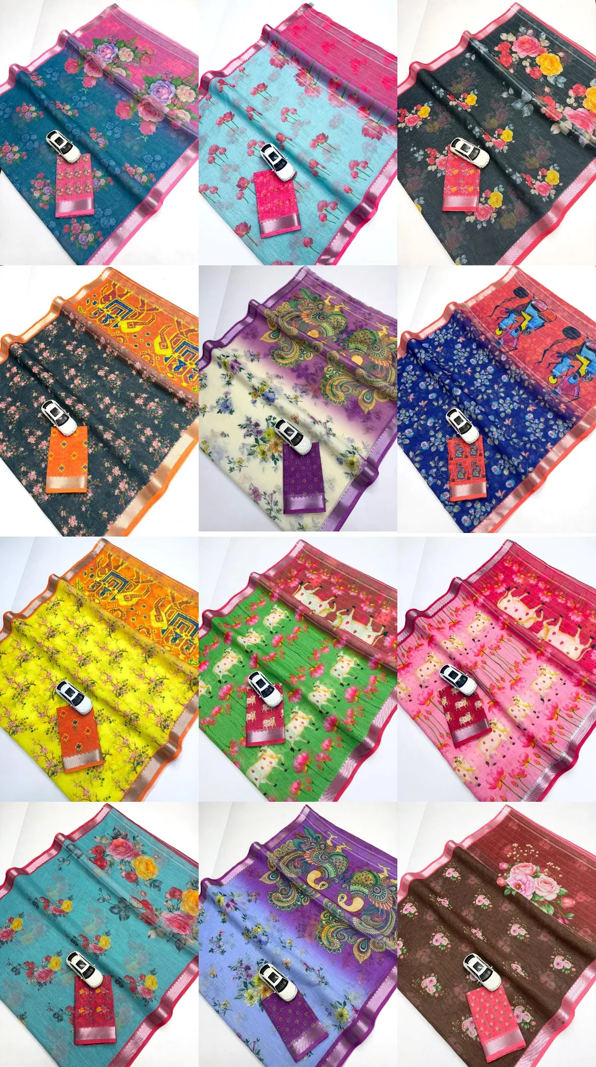 Scmg Mangala Linen Printed Manglagiri Saree Collection