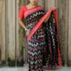 Scmg Shweta Linen Woven Ikkat Saree Collection