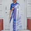 Scmg Shweta Linen Woven Ikkat Saree Collection