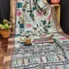 Scvc Radha Handloom Silk Ikkat Printed Fancy Saree Collection