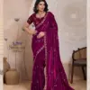Sethnic Swayam Metallic Velvet Sequence Zari Work Saree Collection
