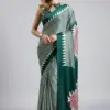 Sf Temple Japan Satin Ajrakh Printed Fancy Saree Collection