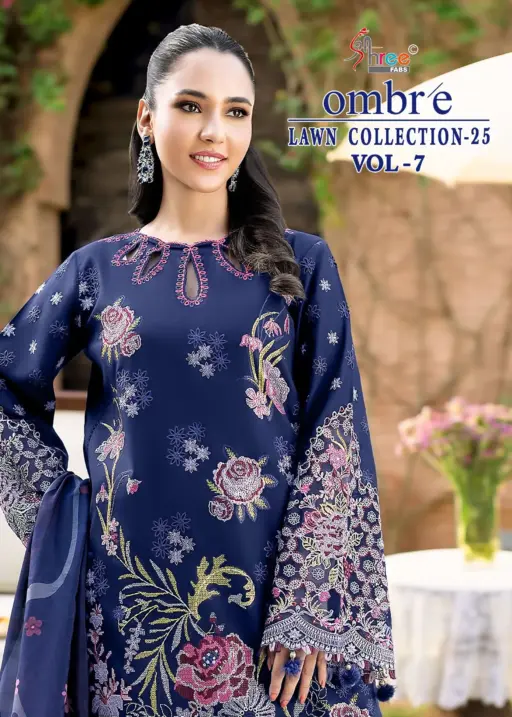 Shree Fab Ombre Lawn Collection 25 Vol 7