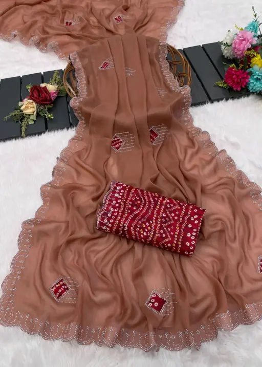 Star Women 6332 Modal Georgette Embellished Saree Collection