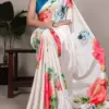 Taraa L 7027 Satin Silk Floral Printed Beautiful Saree Collection