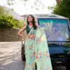 Taraa L 7041 Weighless Marbal Floral Printed Beautiful Saree Collection